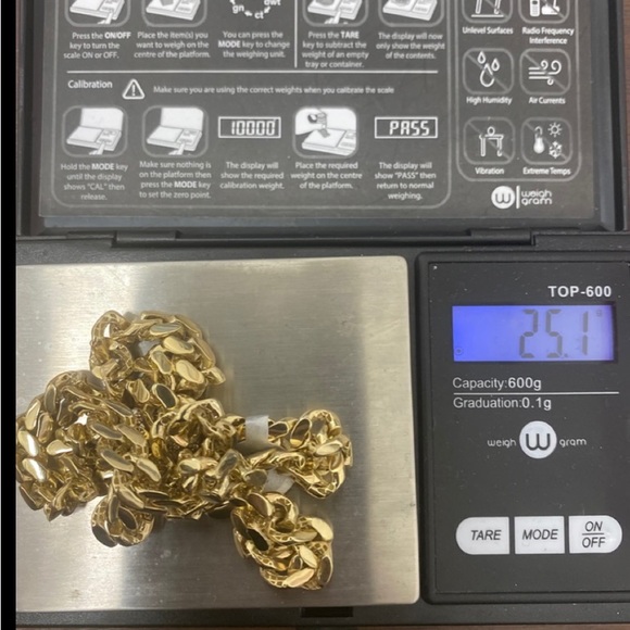 10k CADENA MÓNACO TOTALMENTE ORO 10k 7mm DE 18” - Picture 7 of 7